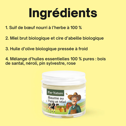 Baume au Talg et Miel | Soin naturel de la peau